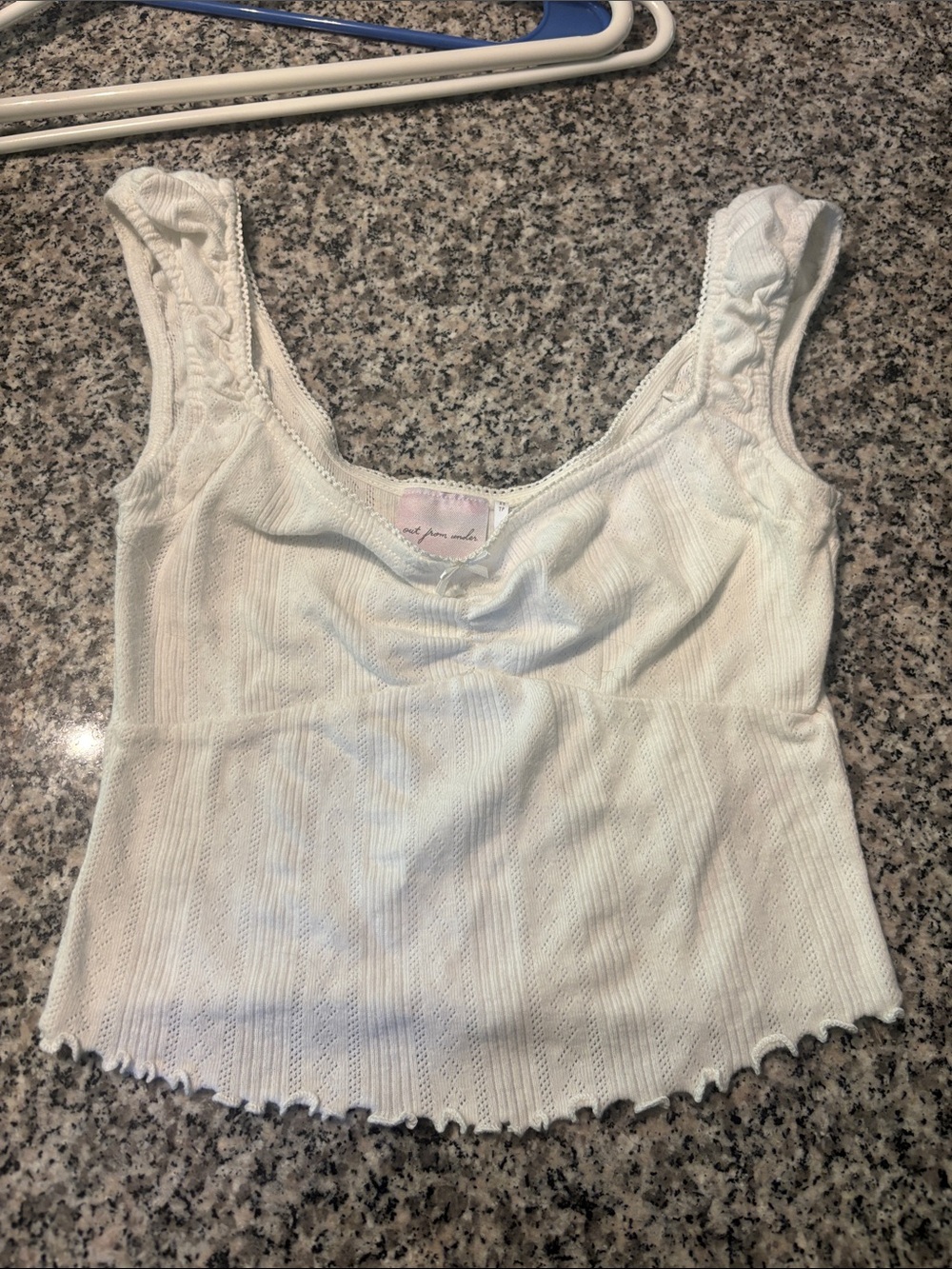 Urban Outfitters White Ribbed Scoop Neck Knit Tank